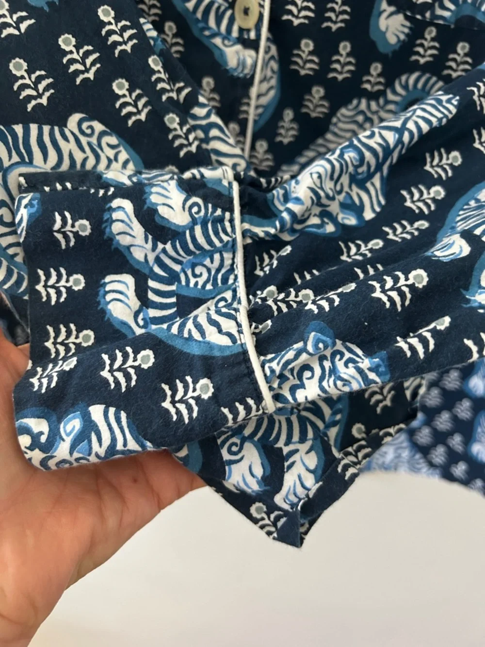 Printfresh Tiger Queen Pajama Top M Navy & White Organic Cotton - Picture 11 of 14